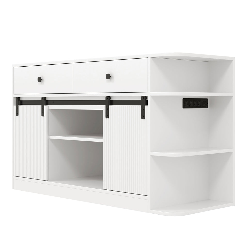 75 Gallon Fish Tank Stand with LED Light &Power Outlets, 55-75 Gallon Aquarium Stand with Sliding Fluted Doors, 2 Large Cabinet and Storage Shelves, Cabinet for 2 Fish Tank Accessories Storage,1200 LB