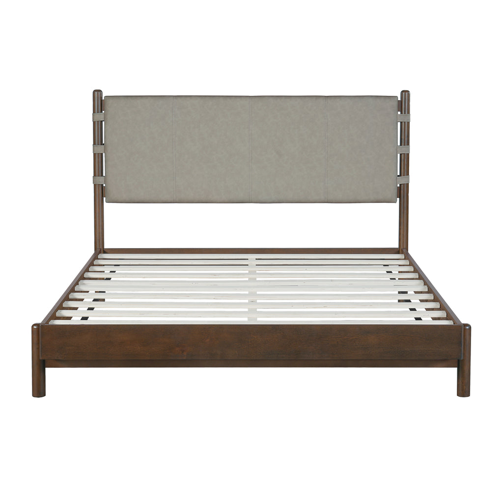 Modern Queen Bed Frame Set with 2 Nightstands, Light Gray Wood Platform Bed with Headboard and Matching Bedside Tables for Bedroom
