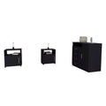 3 Piece Bedroom Set, Rioja 4 Drawer Dresser + 2 Omaha Nightstands, Black