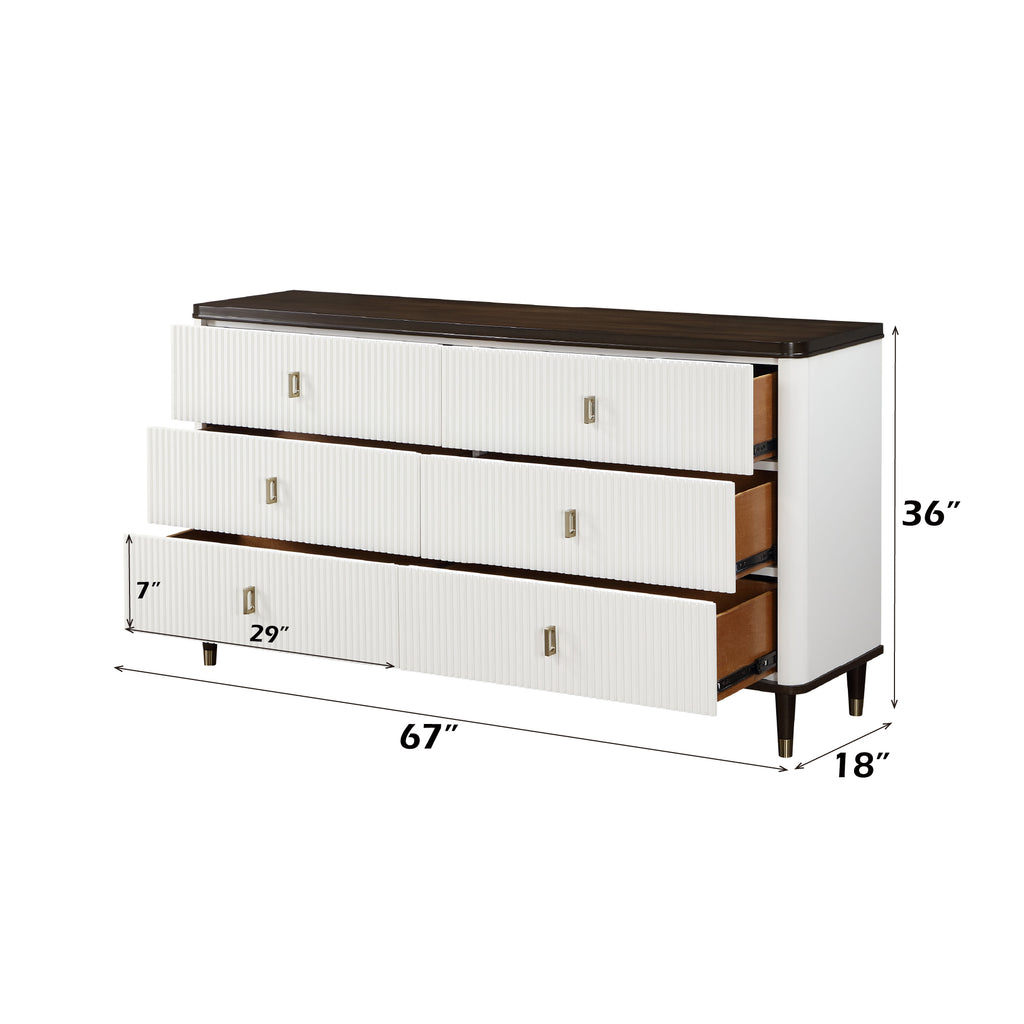 Carena 5Pcs Bedroom Set (E.King, dresser, chest, mirror, nightstand)