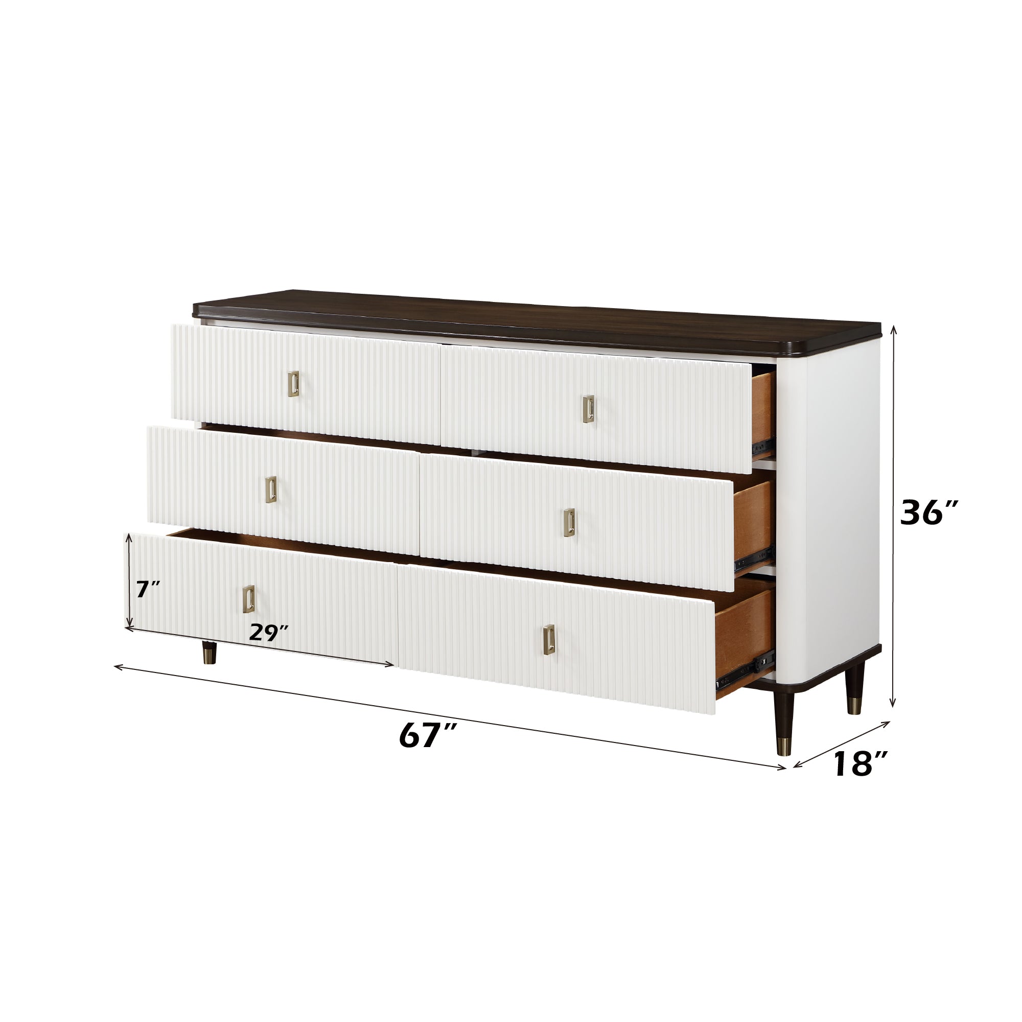 Carena 5Pcs Bedroom Set (E.King, dresser, chest, mirror, nightstand)