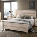 Qraawla Contemporary White Wash Finish 5-Piece Bedroom Set-King Bed, Dresser, Mirror, 2 Nightstands