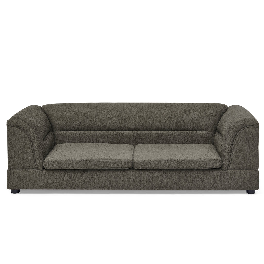 Oversized Pet Sofa, Curved Armrest Rectangular Dog Sofa, Linen Fabric Comfort Pet Couch for Large & Oversized Dogs-Dark Gray
