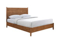 Walnut Color Panel Headboard 3pc Bedroom Set Full Size Bed 2x Nightstands Wooden Mid-Century Modern Style