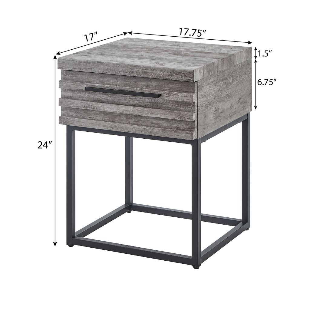 Astral 3-Piece Upholstered Bedroom Set, Tufted Wingback Bed with Two Gray Nightstands