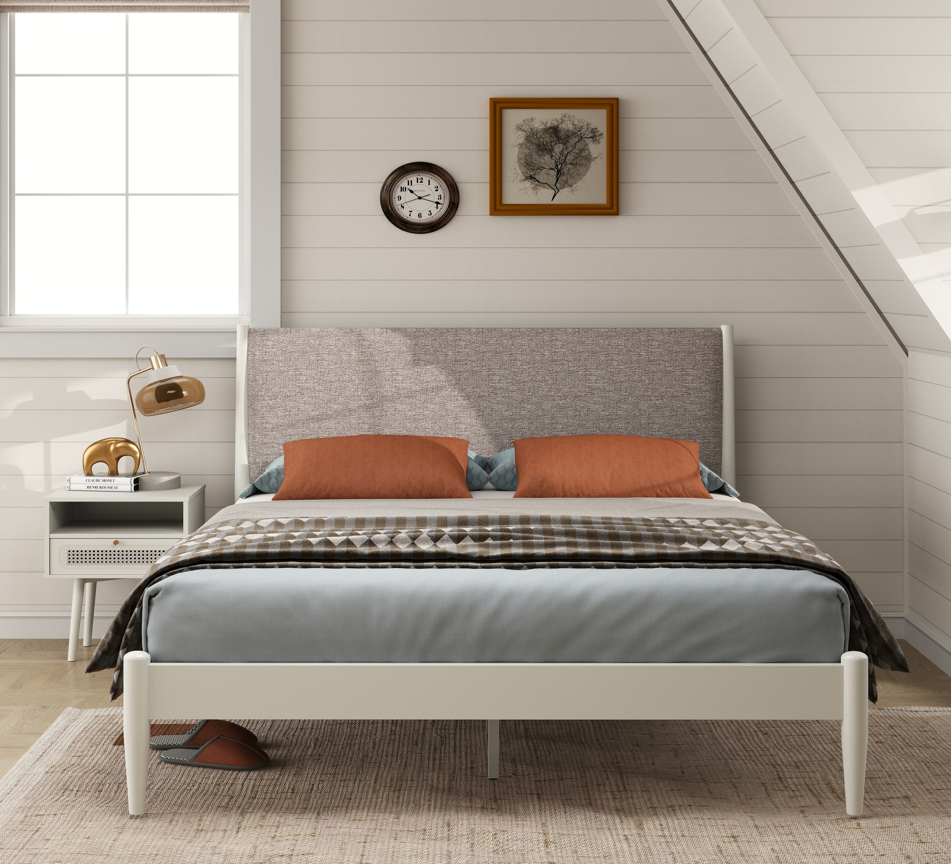 Feeney 2-Piece Bedroom Set, Cream White, Queen