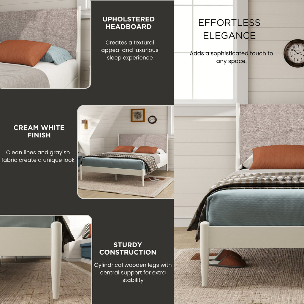 Feeney 2-Piece Bedroom Set, Cream White, Queen