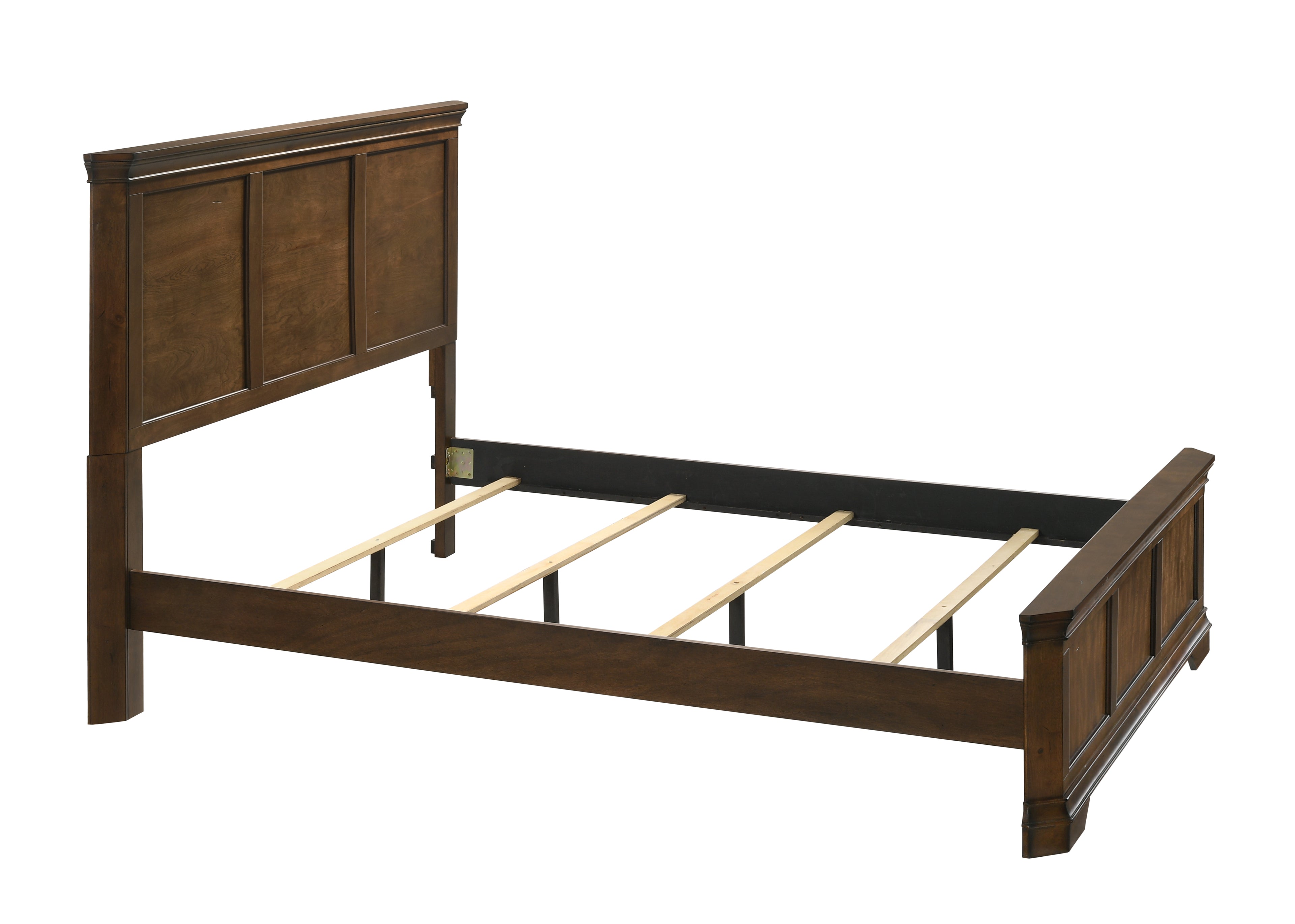Maderne Traditional Wood Panel 6 pieces Queen Bed set with Dresser, Mirror, Two Nightstands, Chest