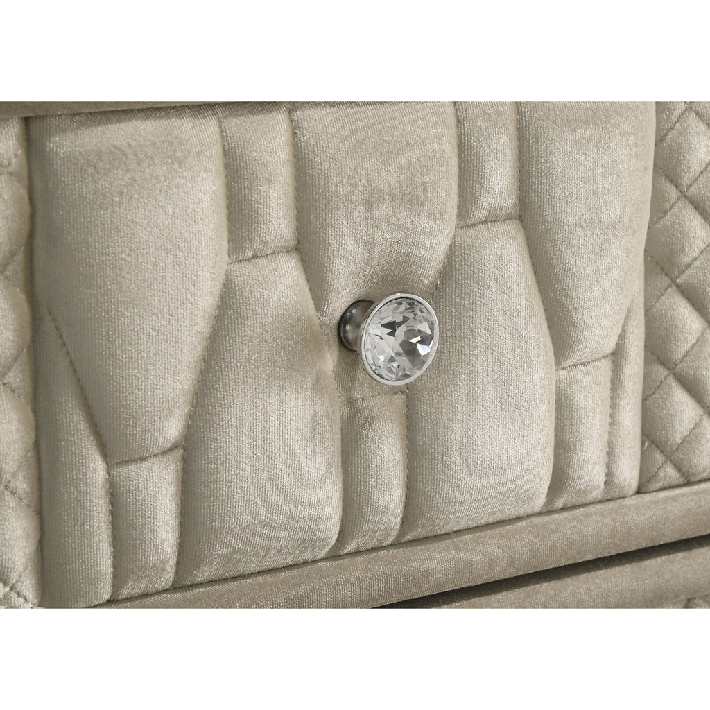 Mika Ivory / Camel 4-piece Eastern King Bedroom Set