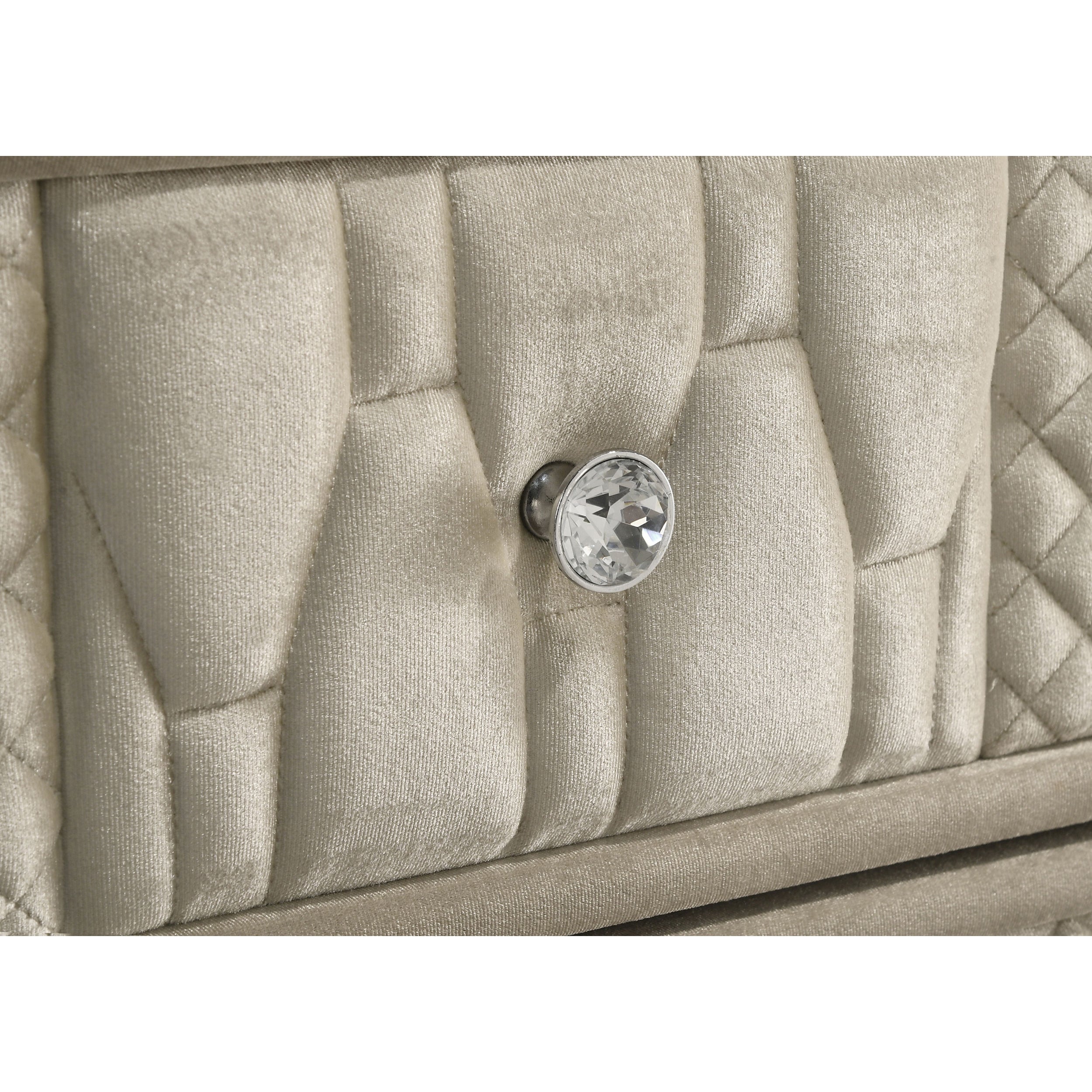 Mika Ivory / Camel 4-piece Eastern King Bedroom Set