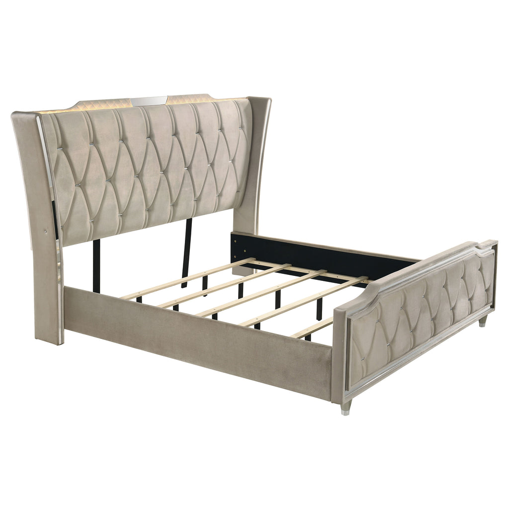 Mika Ivory / Camel 5-piece Eastern King Bedroom Set