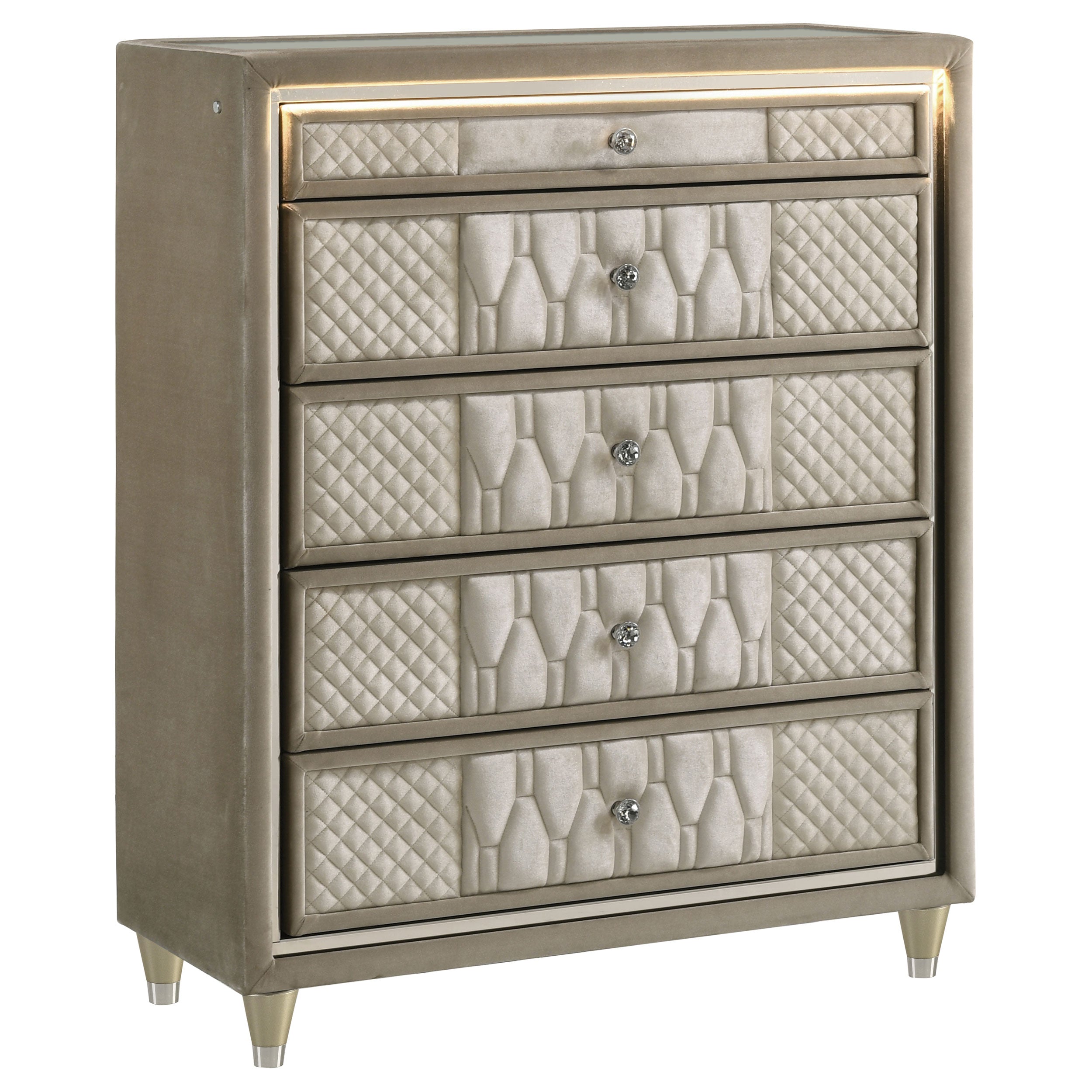 Mika Ivory / Camel 5-piece Eastern King Bedroom Set