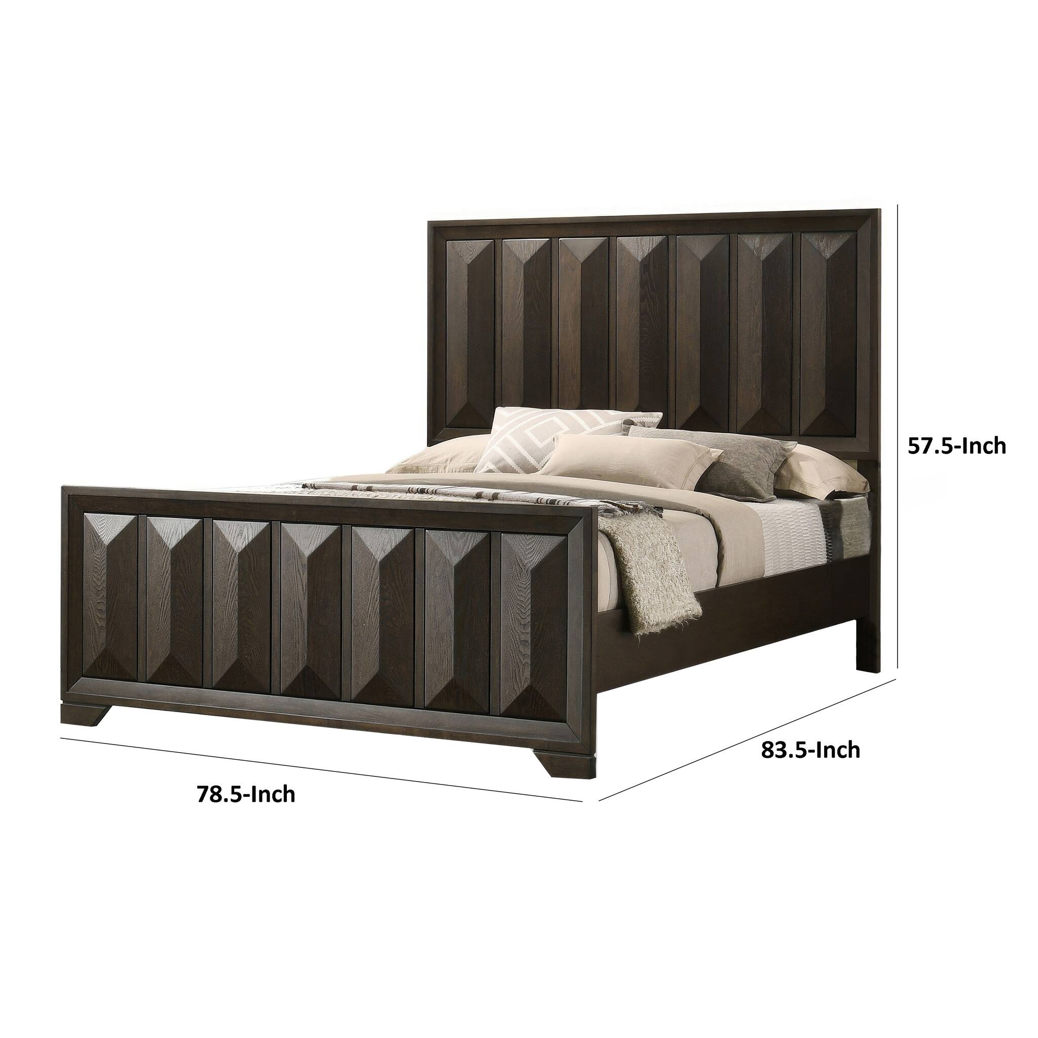 Beautiful Espresso Finish 3pc Bedroom Set Panel HB FB King Size Bed 2x Nightstands Furniture Wooden