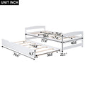 Twin Size Platform Bed with Twin Size Trundle, White
