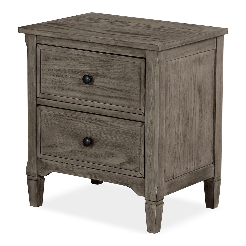Transitional Full Size Bed w Trundle 2x Nightstands Warm Gray Bedroom Furniture Wood Grain Texture 3pc Set