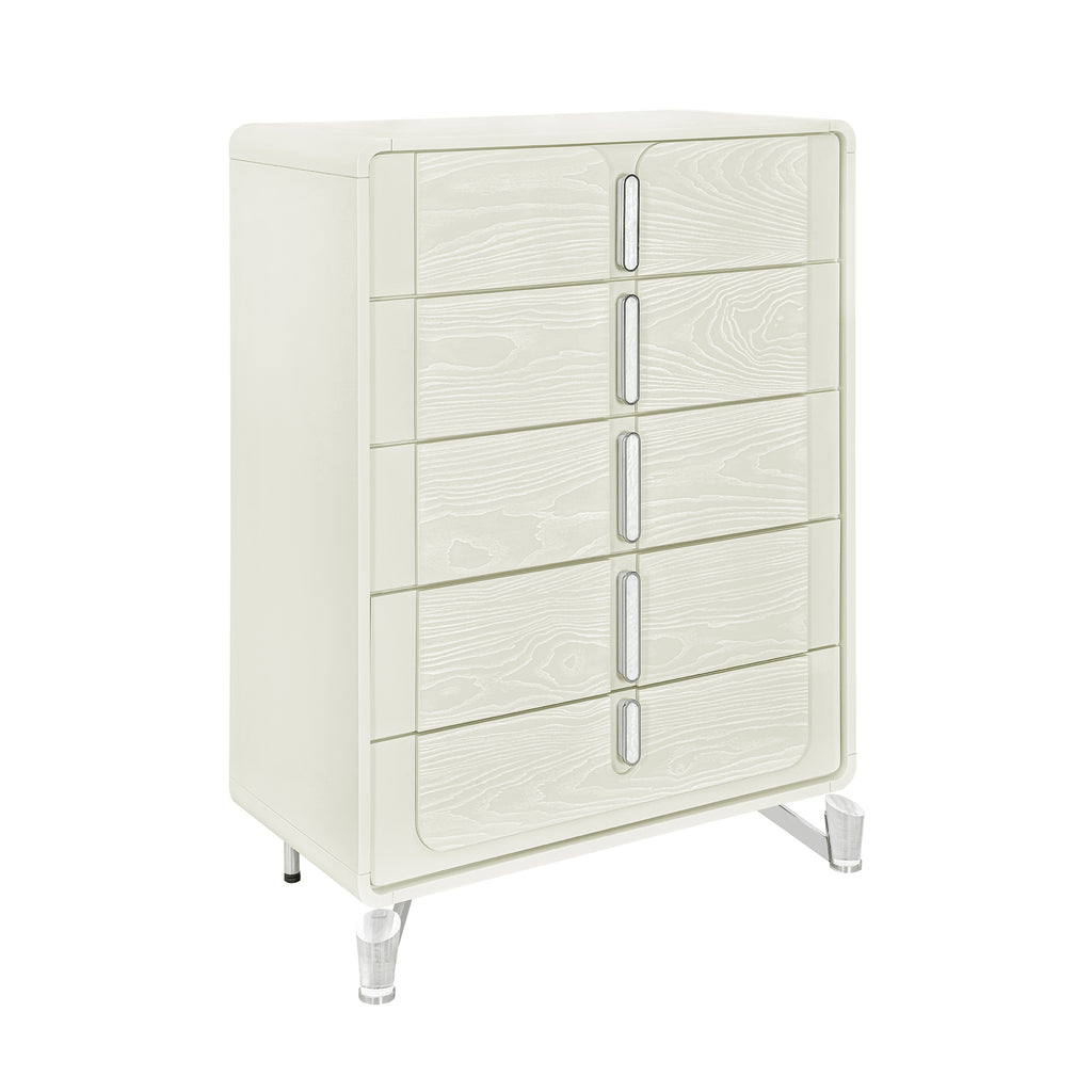 Nora Beige 5PC Queen Bedroom Set With LED
