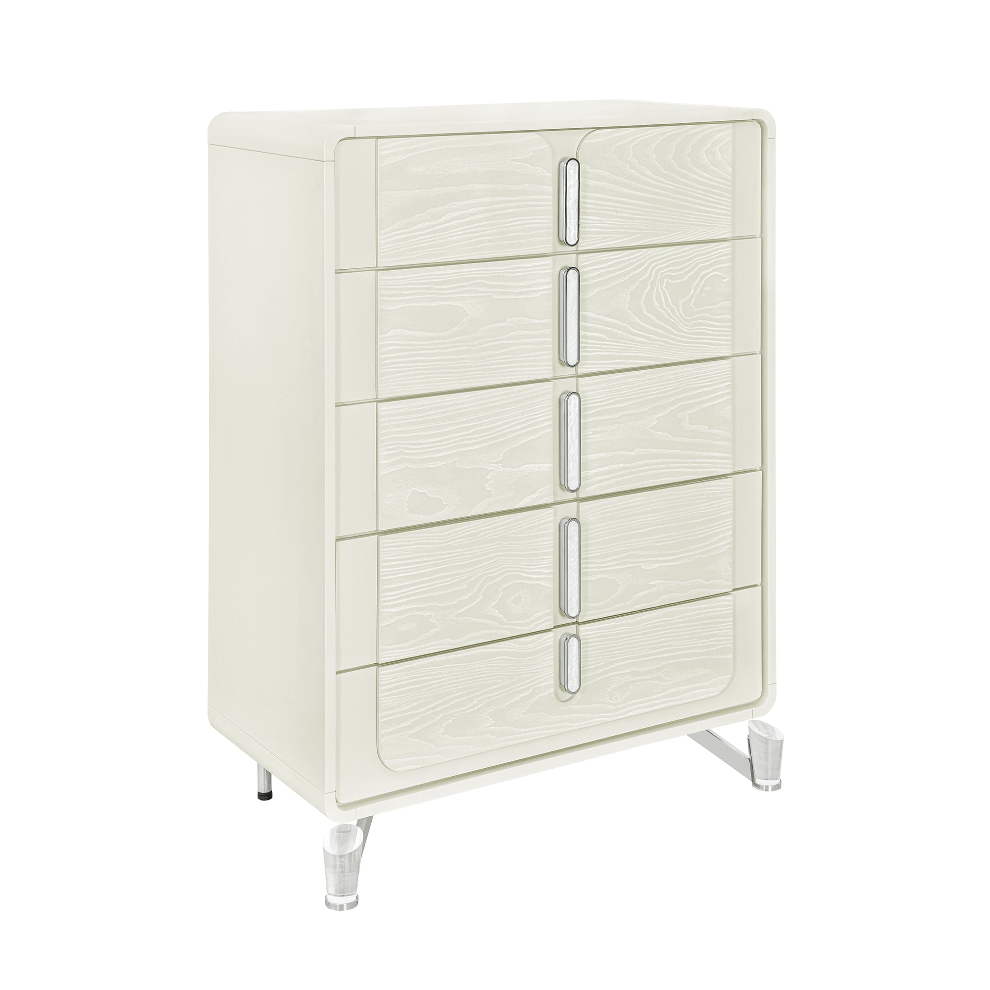 Nora Beige 5PC Queen Bedroom Set With LED