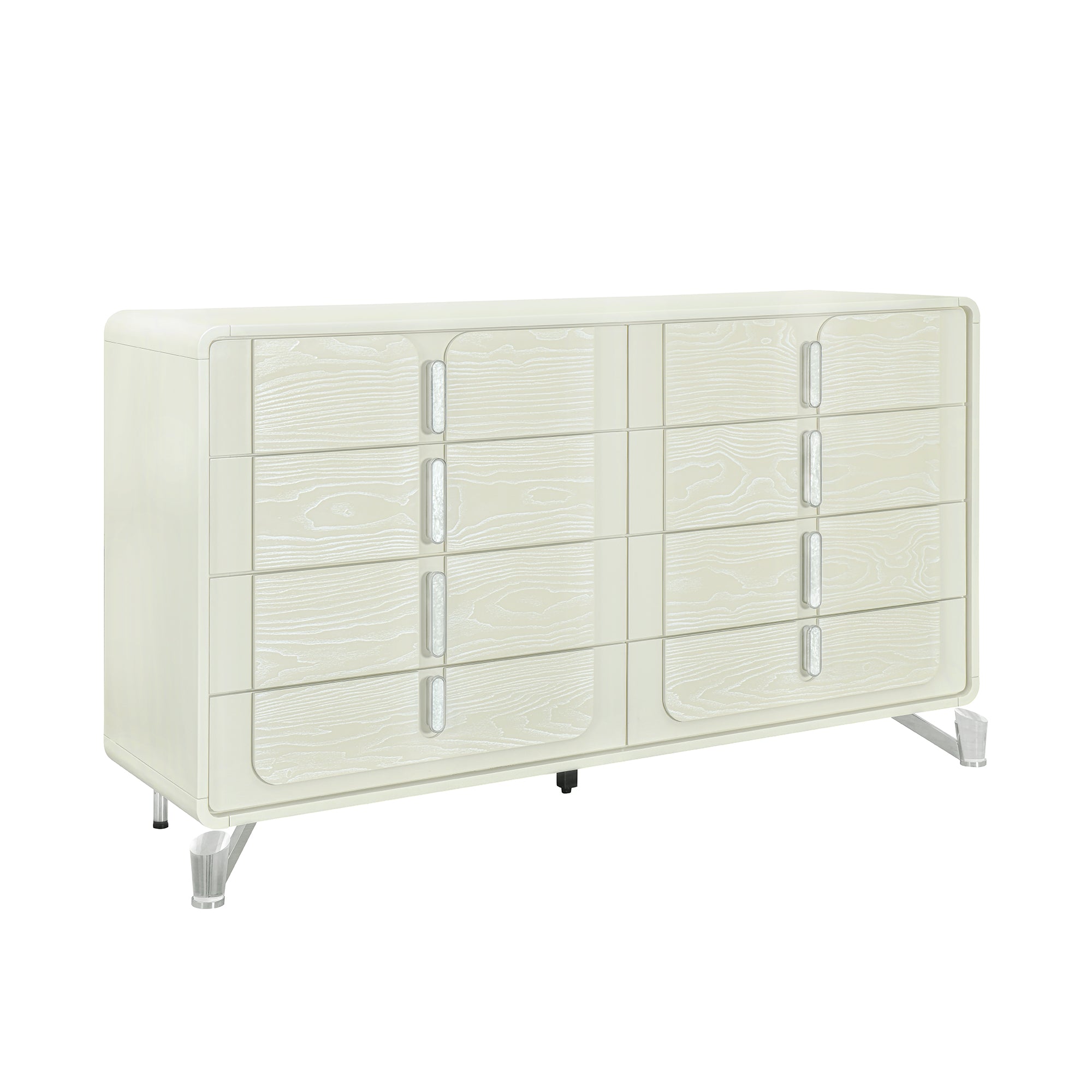 Nora Beige 5PC Queen Bedroom Set With LED