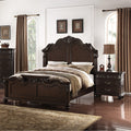 Majestic Formal King Size Bed 2x Nightstands Carved Details Antique Cherry 3pc Set Bedroom Furniture