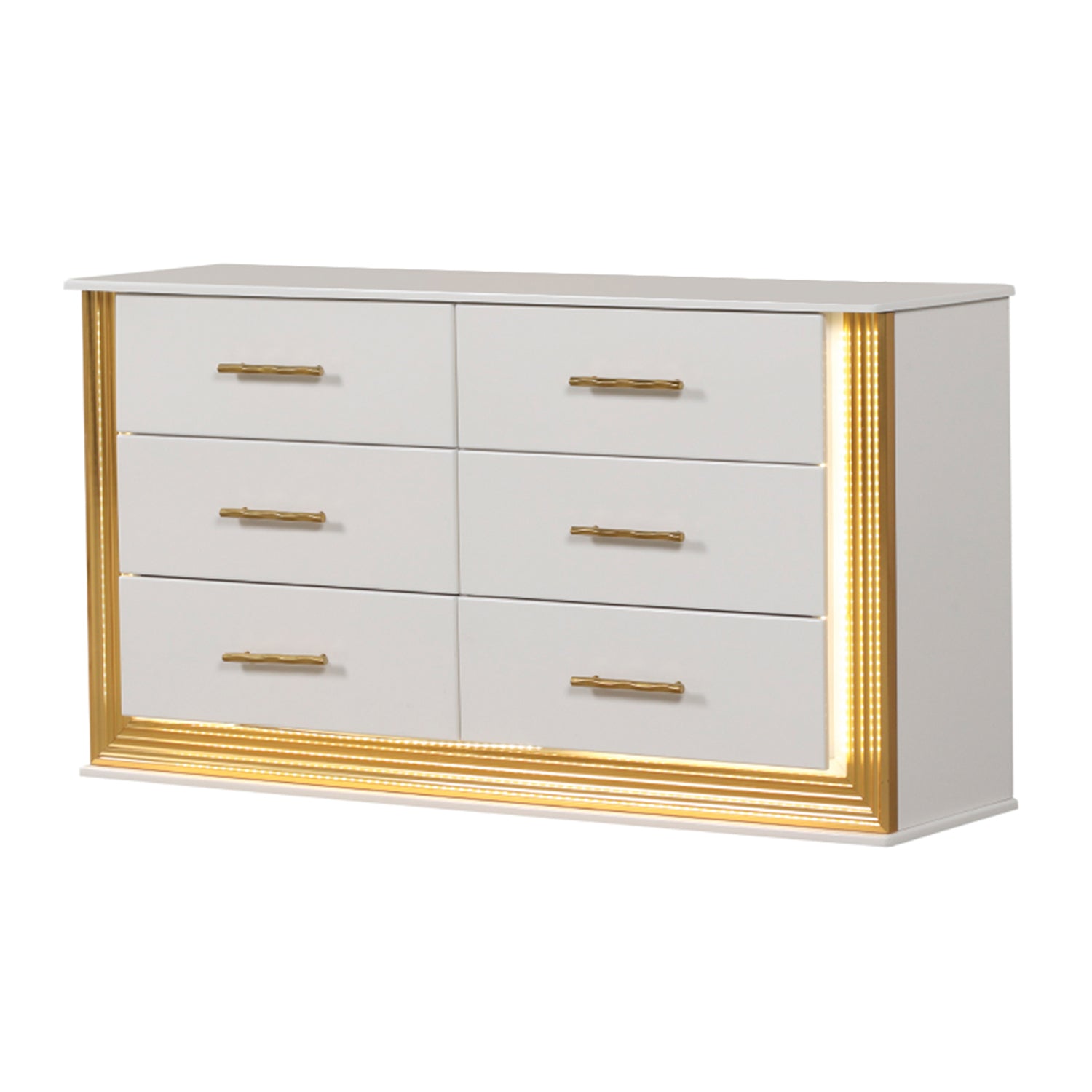 Contemporary Style 5PC Queen Bedroom Set Made with Wood & Gold Finish