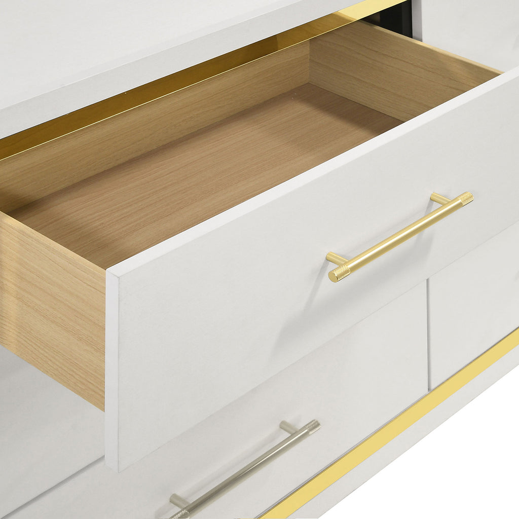 Malcolm Beige and White 4-piece Queen Bedroom Set