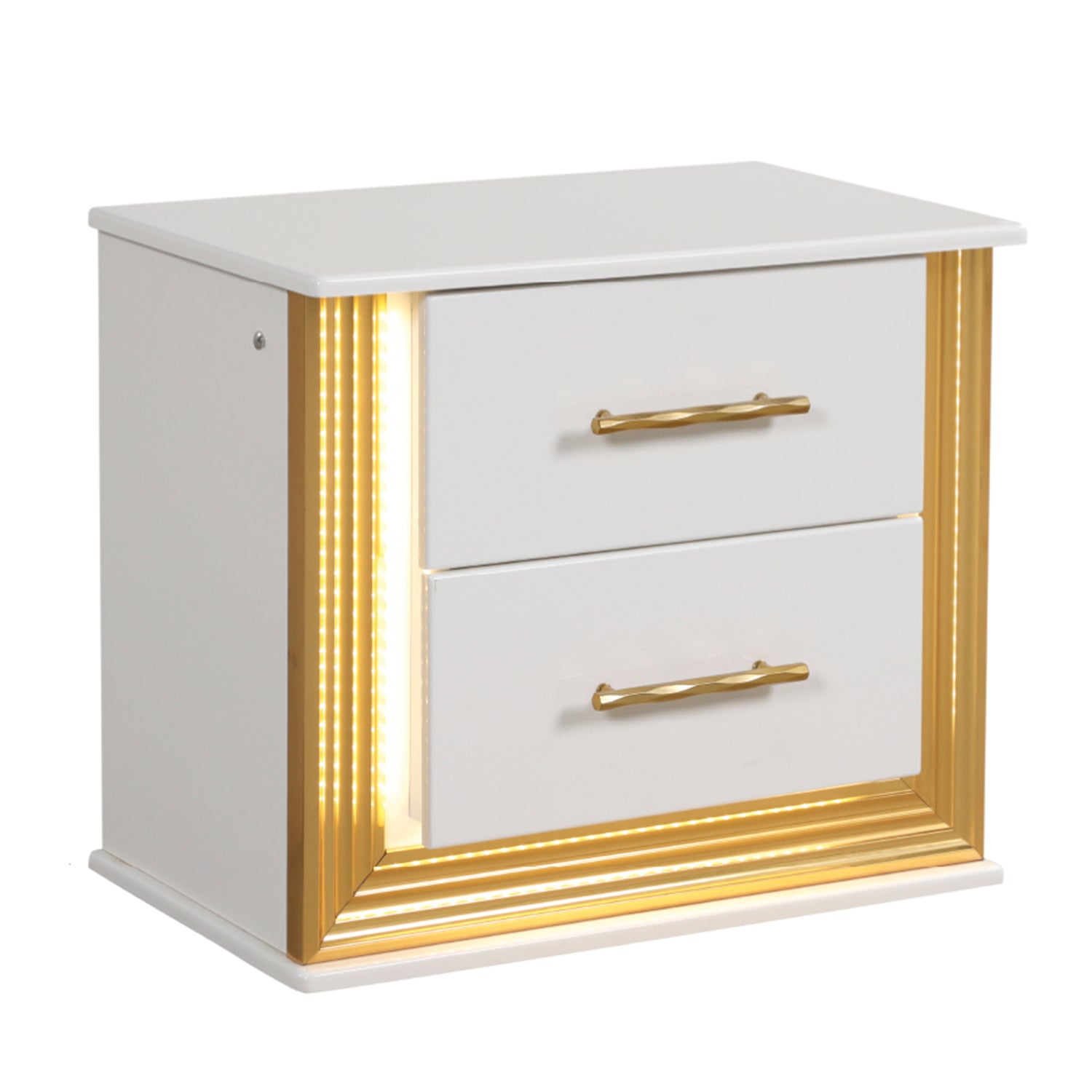 Contemporary Style 5PC Queen Bedroom Set Made with Wood & Gold Finish