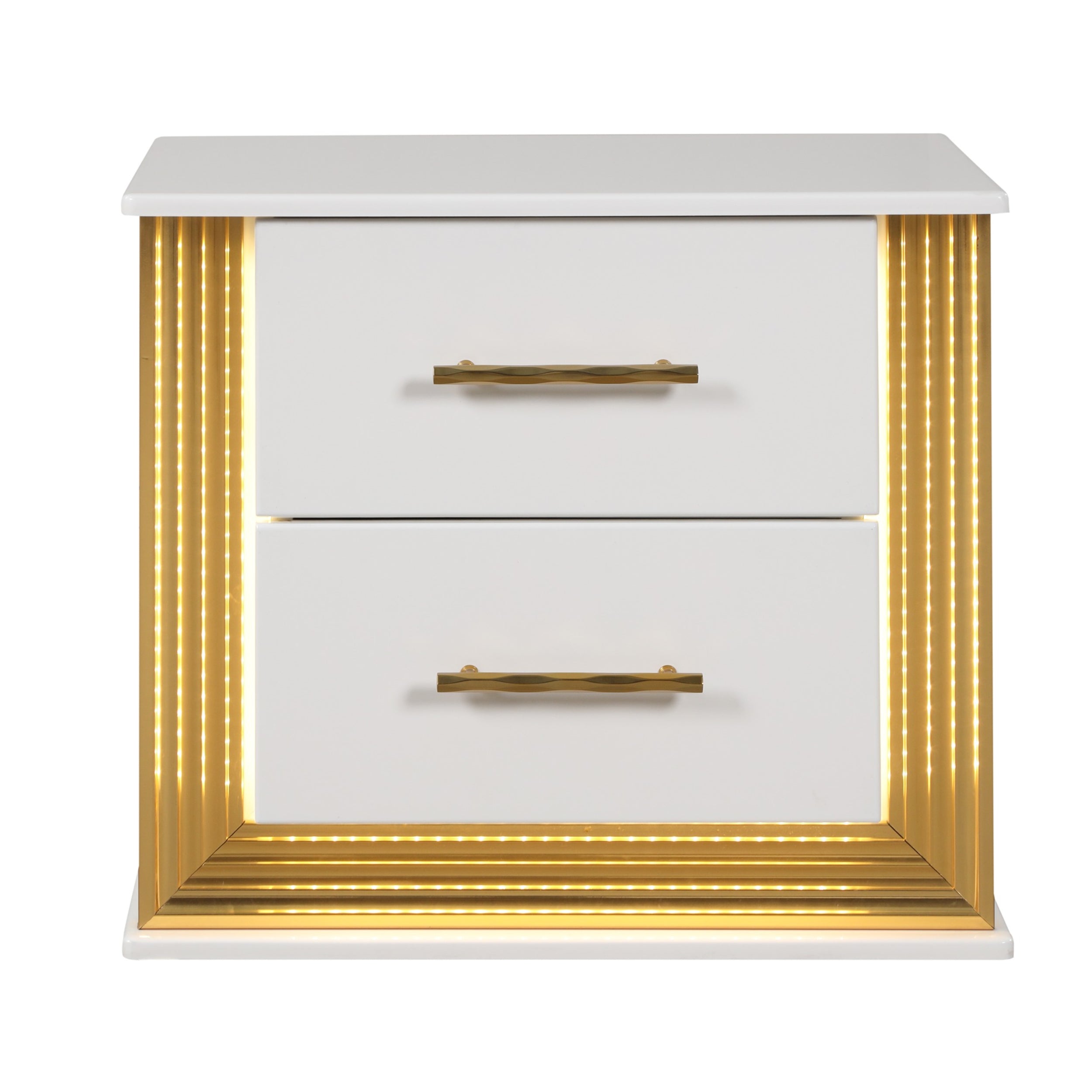 Contemporary Style 5PC Queen Bedroom Set Made with Wood & Gold Finish