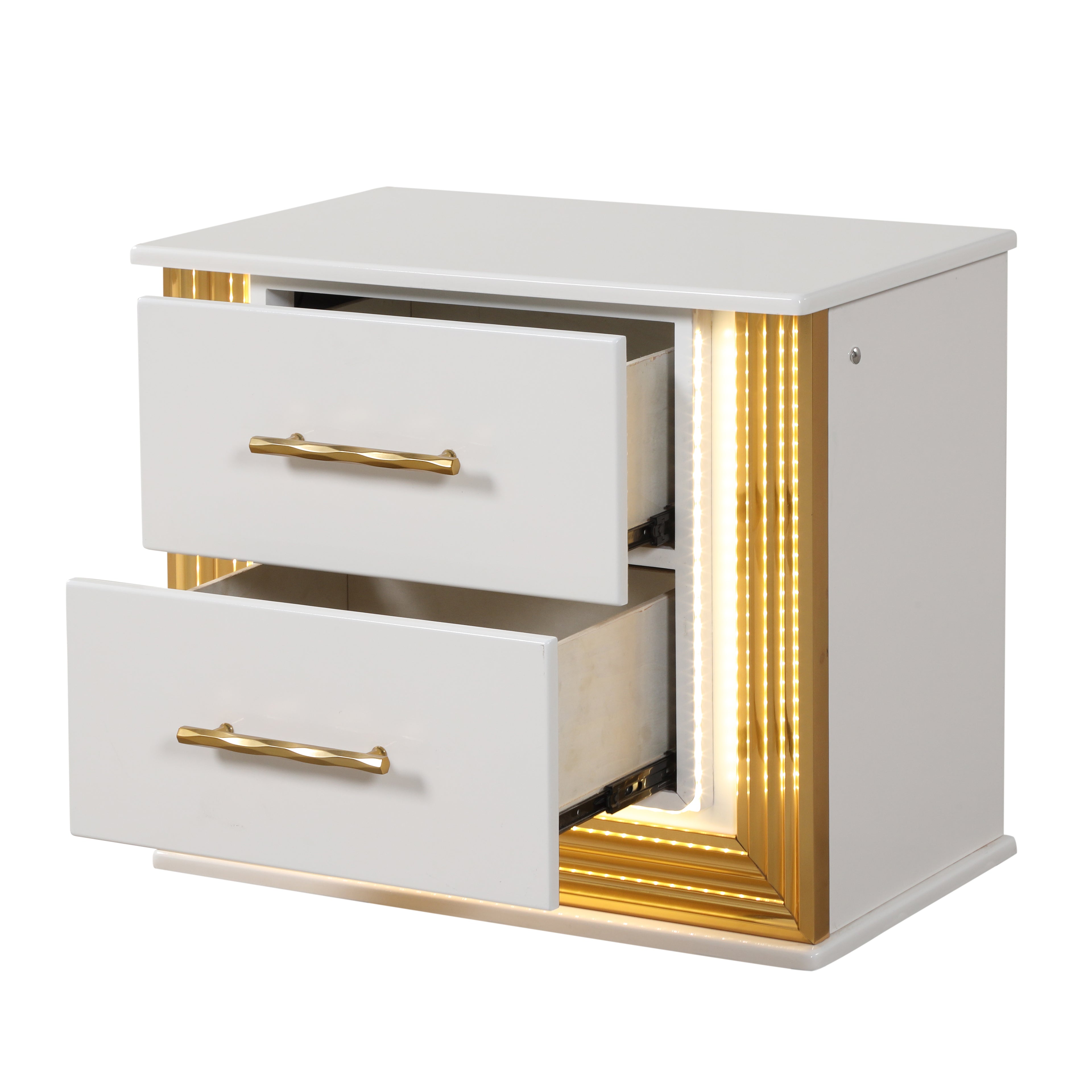 Contemporary Style 5PC Queen Bedroom Set Made with Wood & Gold Finish