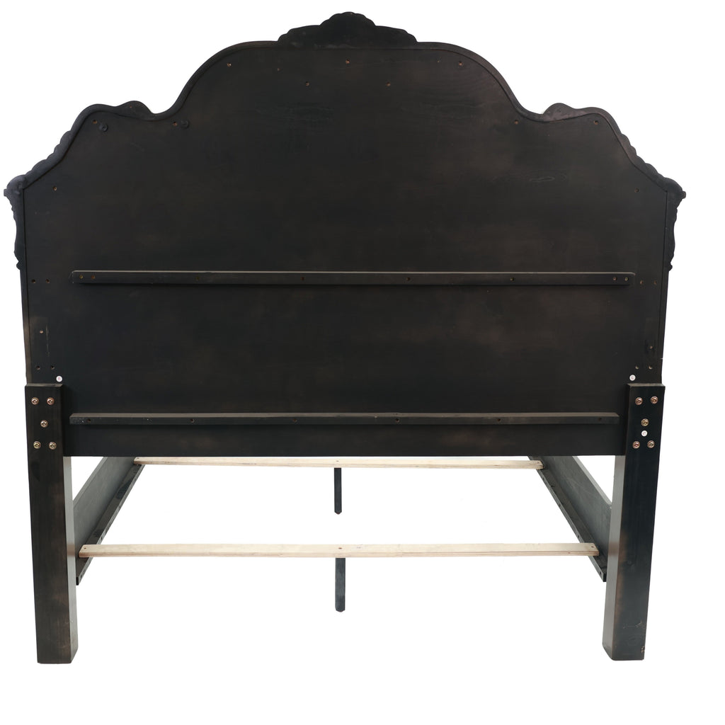 Majestic Formal Queen Size Bed 2x Nightstands Carved Details Antique Cherry 3pc Set Bedroom Furniture