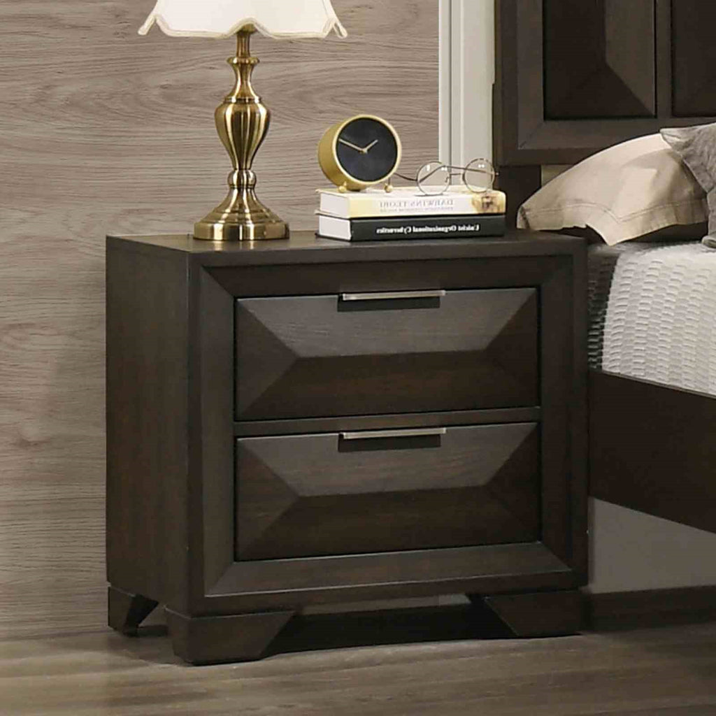 Beautiful Espresso Finish 3pc Bedroom Set Panel HB FB King Size Bed 2x Nightstands Furniture Wooden