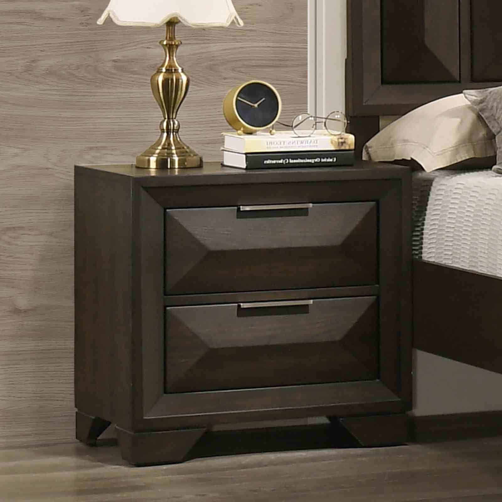 Beautiful Espresso Finish 3pc Bedroom Set Panel HB FB King Size Bed 2x Nightstands Furniture Wooden