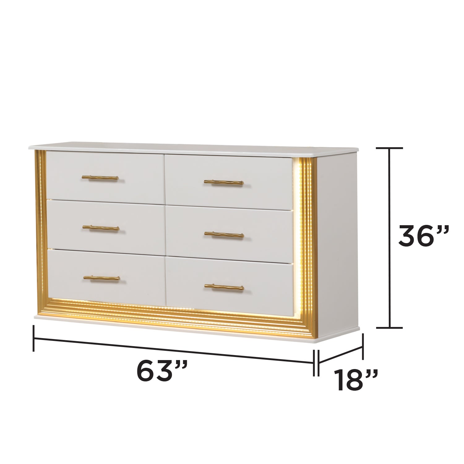 Contemporary Style 5PC Queen Bedroom Set Made with Wood & Gold Finish