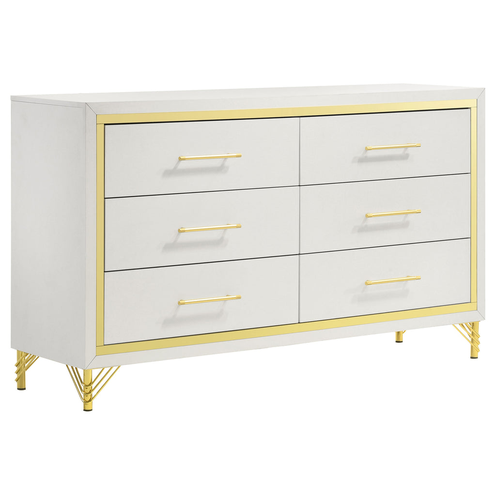 Malcolm Beige and White 4-piece Queen Bedroom Set