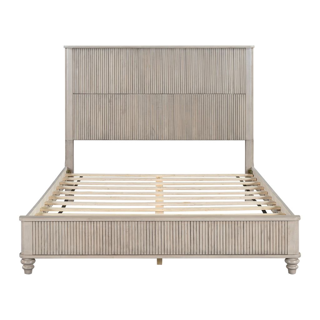 3-Piece Bedroom set with a Queen Size Bed and 2 Nightstands, Beige