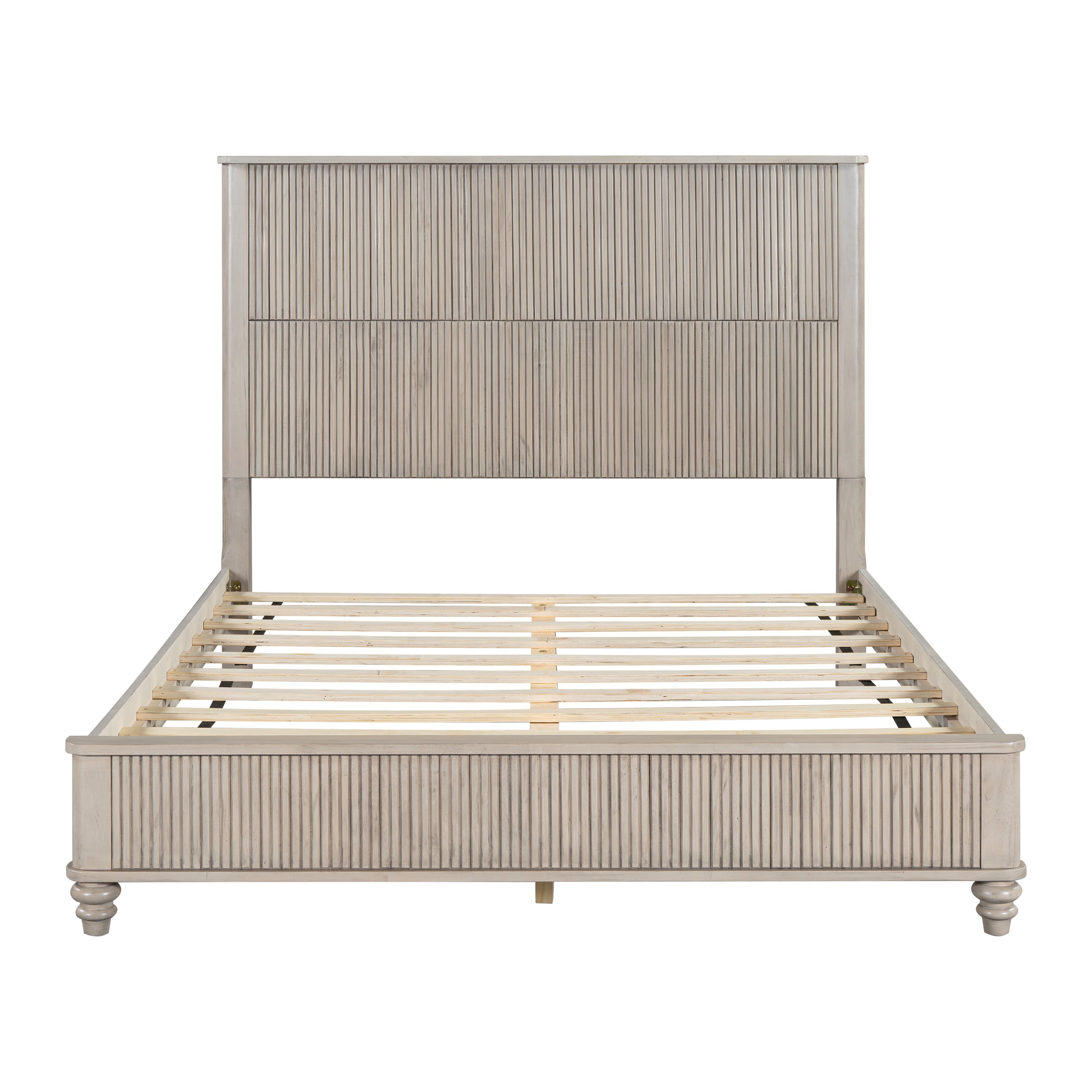 3-Piece Bedroom set with a Queen Size Bed and 2 Nightstands, Beige