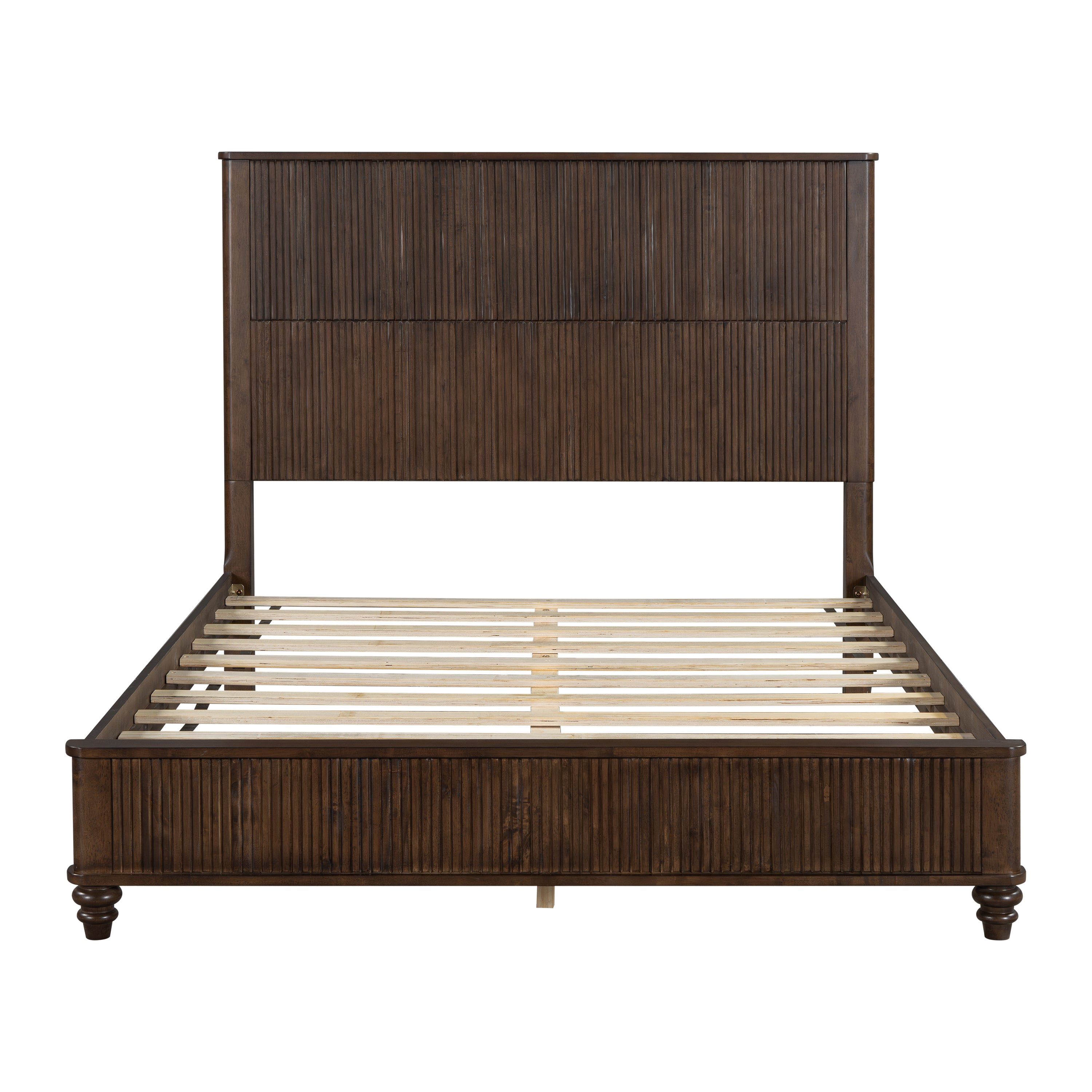 3-Piece Bedroom set with a Queen Size Bed and 2 Nightstands,Walnut Brown
