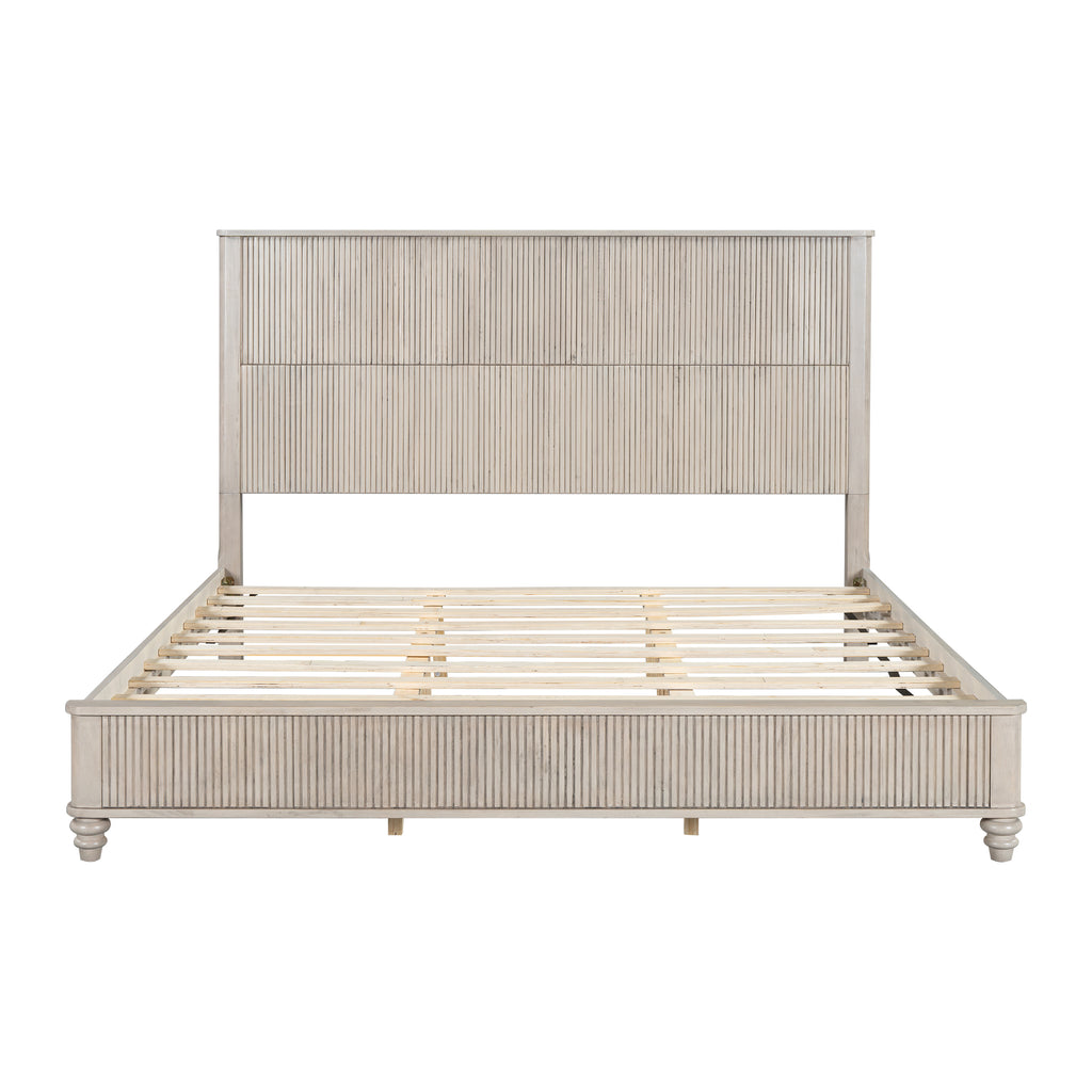 3-Piece Bedroom set with a King Size Bed and 2 Nightstands, Beige