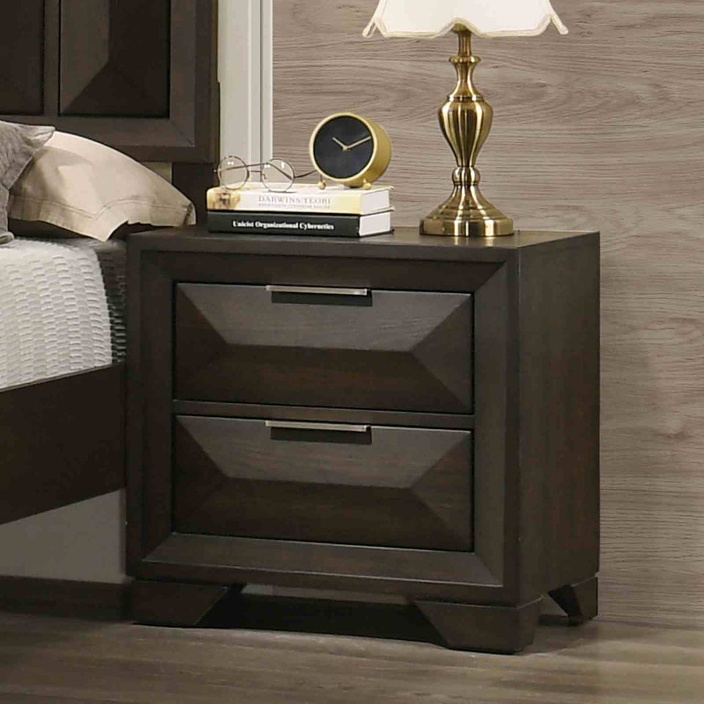 Beautiful Espresso Finish 3pc Bedroom Set Panel HB FB King Size Bed 2x Nightstands Furniture Wooden