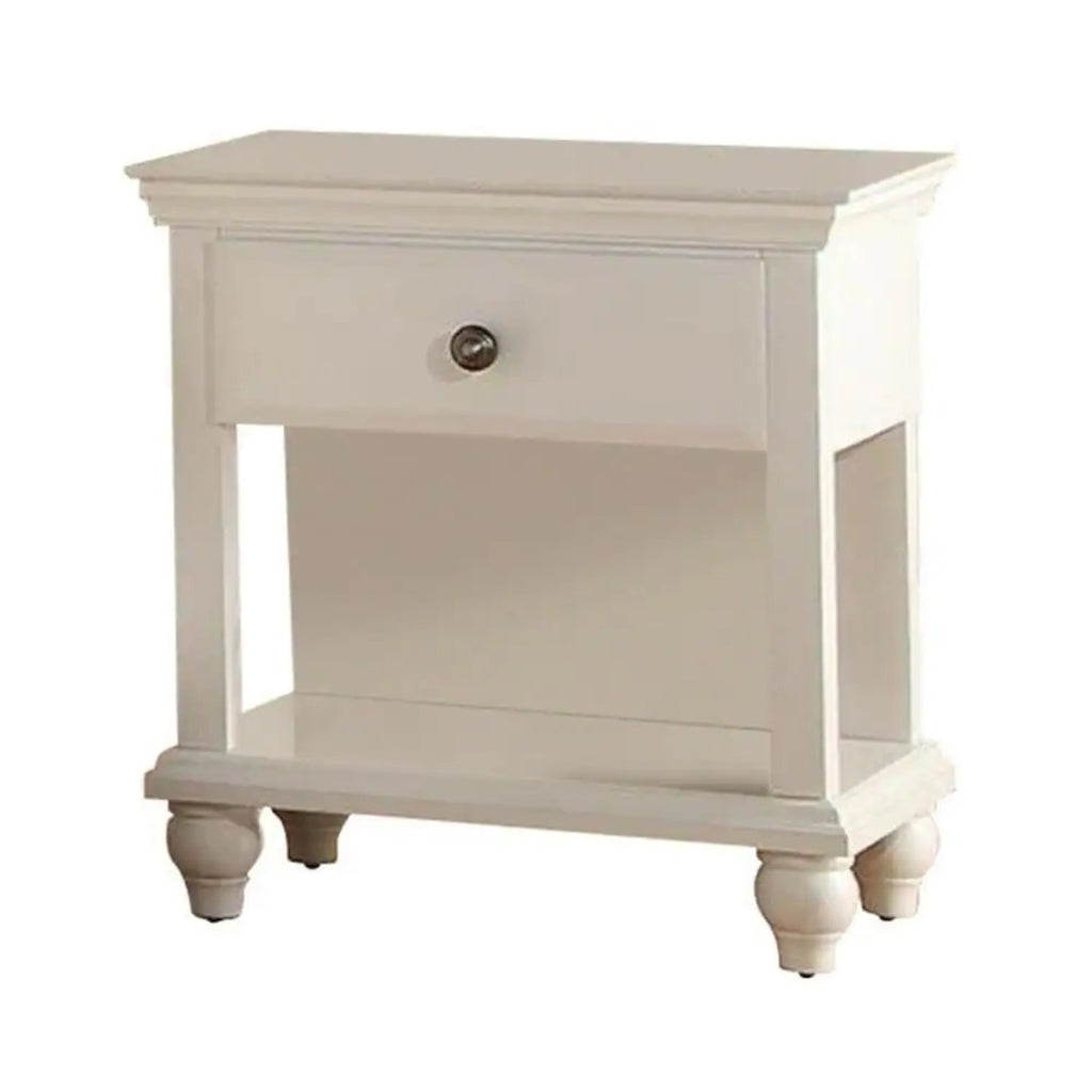 White California King Size Bed 2x Nightstands Panel Headboard Footboard Classic 3pc Bedroom Furniture Set