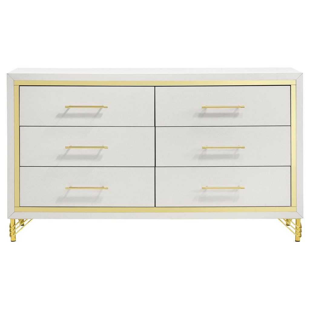 Malcolm Beige and White 4-piece Queen Bedroom Set