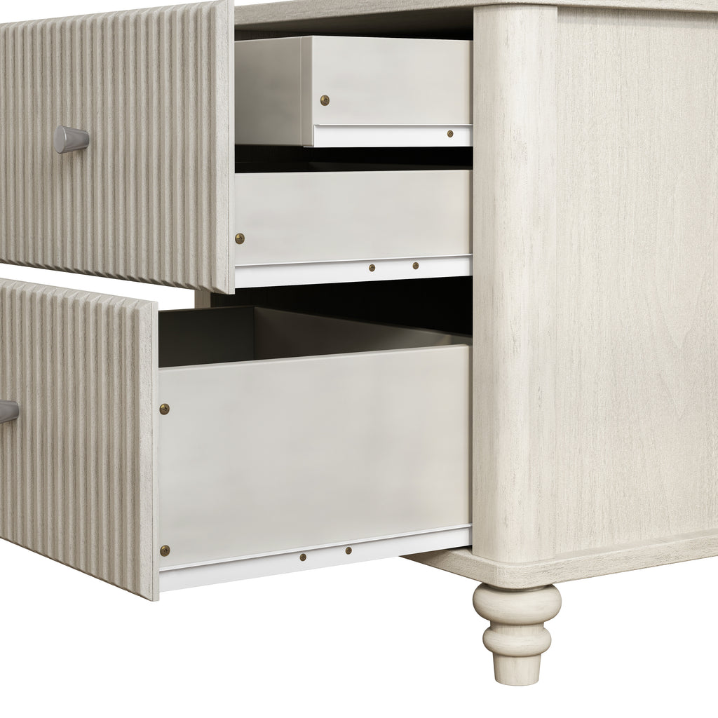 3-Piece Bedroom set with a Queen Size Bed and 2 Nightstands, Beige