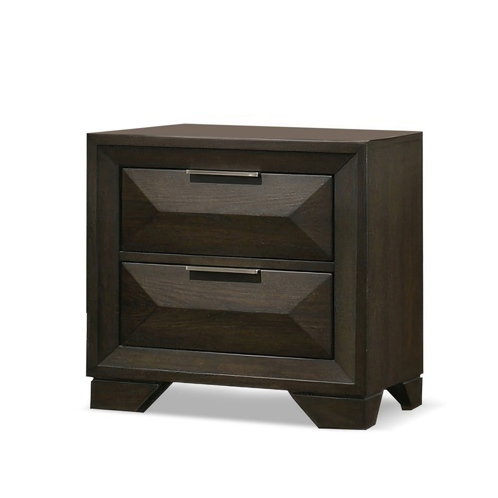 Beautiful Espresso Finish 3pc Bedroom Set Panel HB FB King Size Bed 2x Nightstands Furniture Wooden