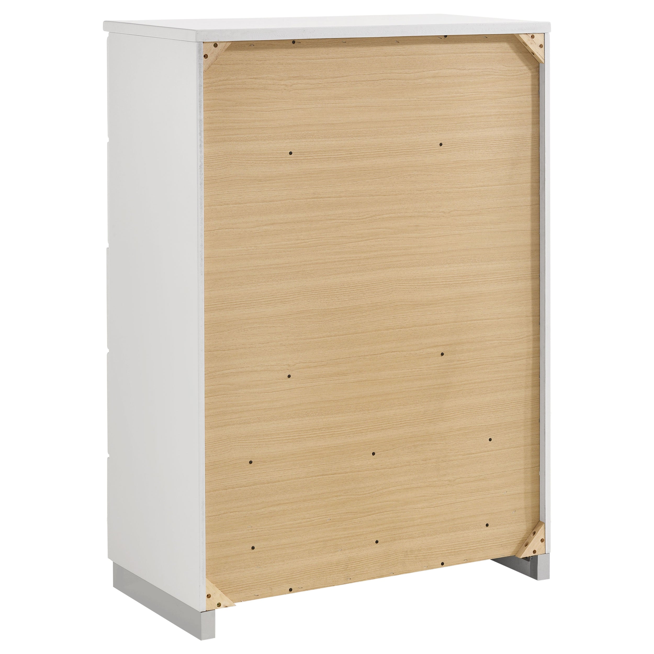 Dulcey White High Gloss 5-piece Full Bedroom Set