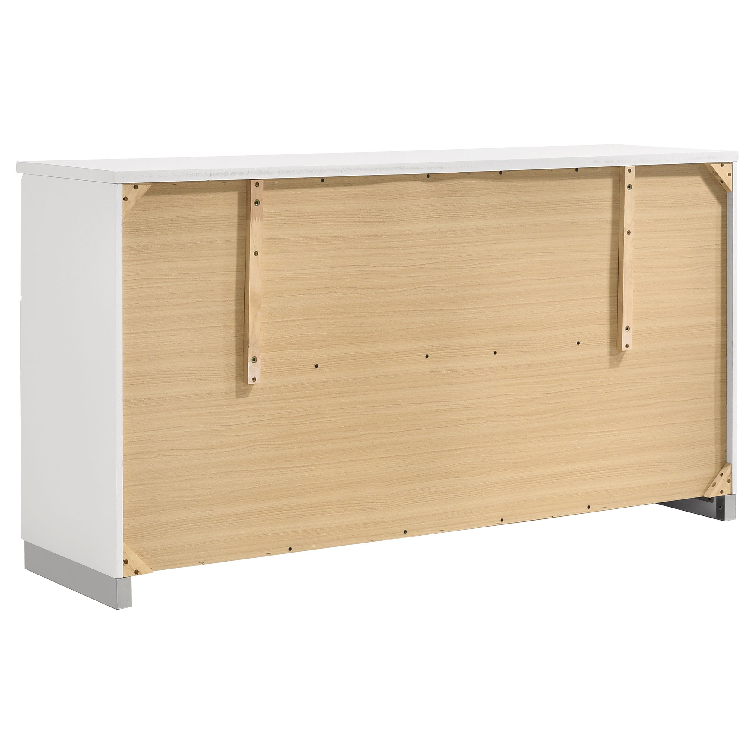 Dulcey White High Gloss 4-piece Full Bedroom Set
