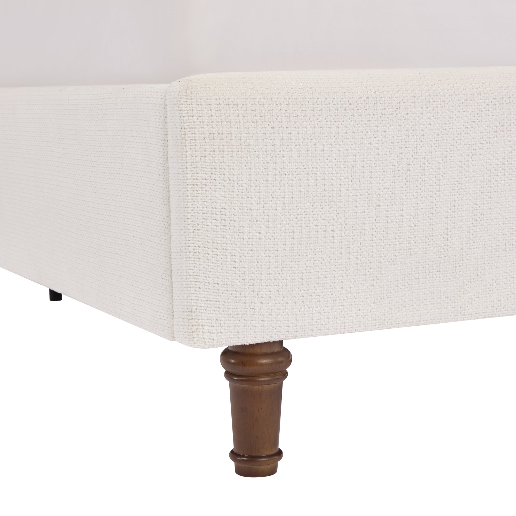 Harper Tall Headboard Upholstered Bed / 54" High Headboard / Elegant Simplicity / No Box Spring Needed / Easy Assembly / King / Cream White Chenille