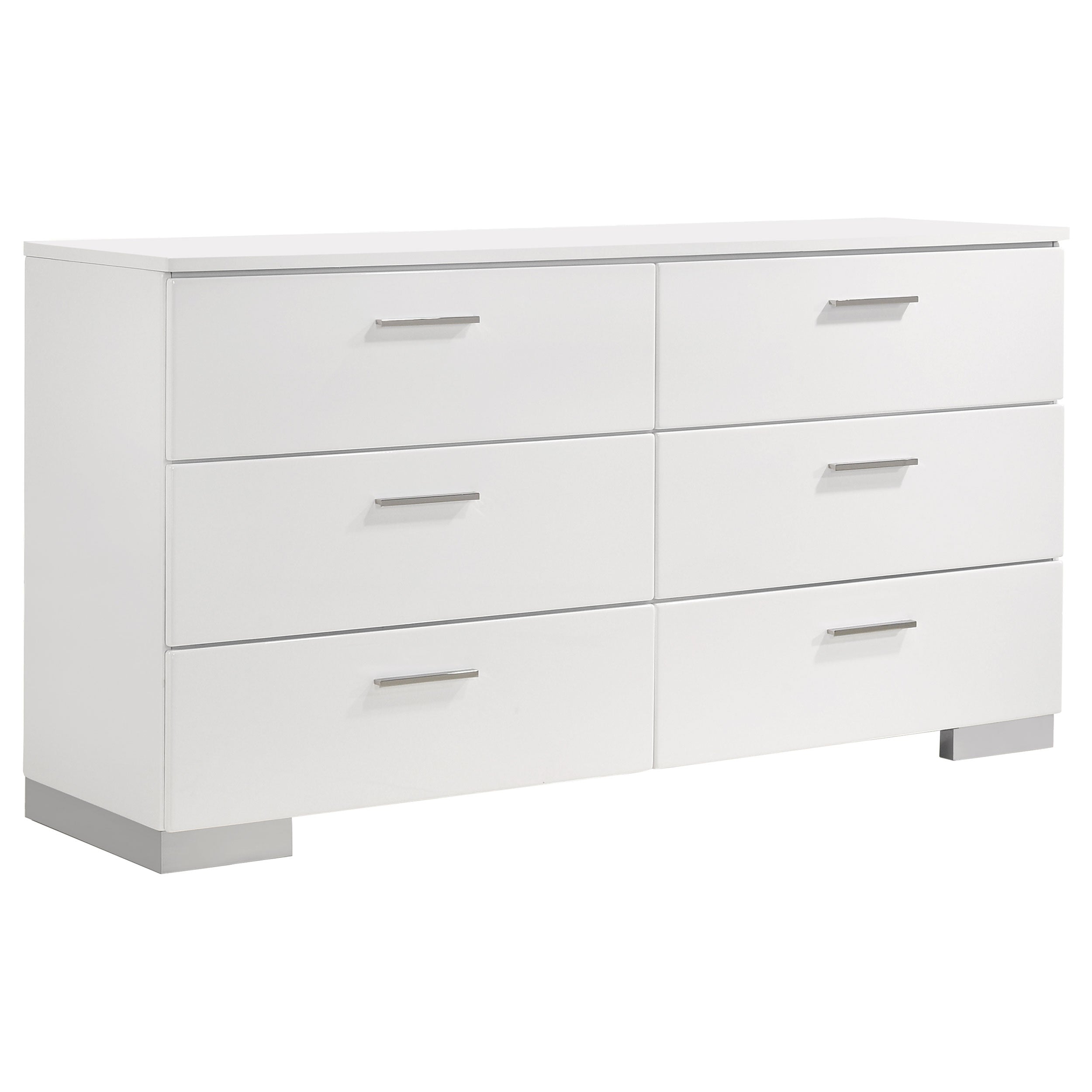 Dulcey White High Gloss 5-piece Full Bedroom Set
