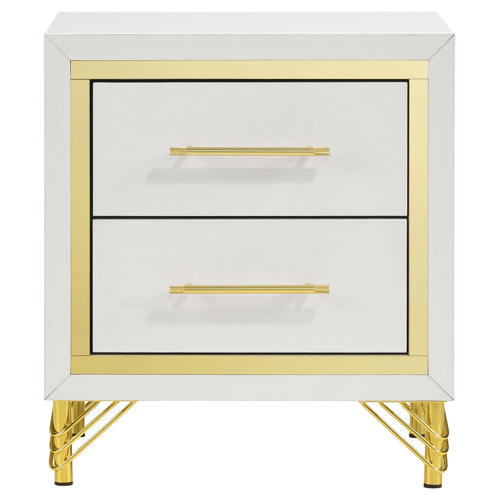 Malcolm Beige and White 4-piece Queen Bedroom Set