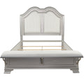 Contemporary Elegant Queen Size Bed 2x Nightstands Footboard Bench Upholstered HB 3pc Set Silver Bedroom