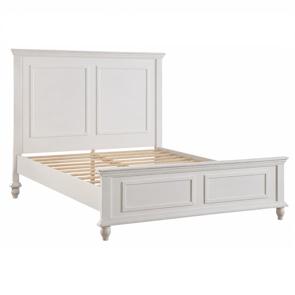 White California King Size Bed 2x Nightstands Panel Headboard Footboard Classic 3pc Bedroom Furniture Set