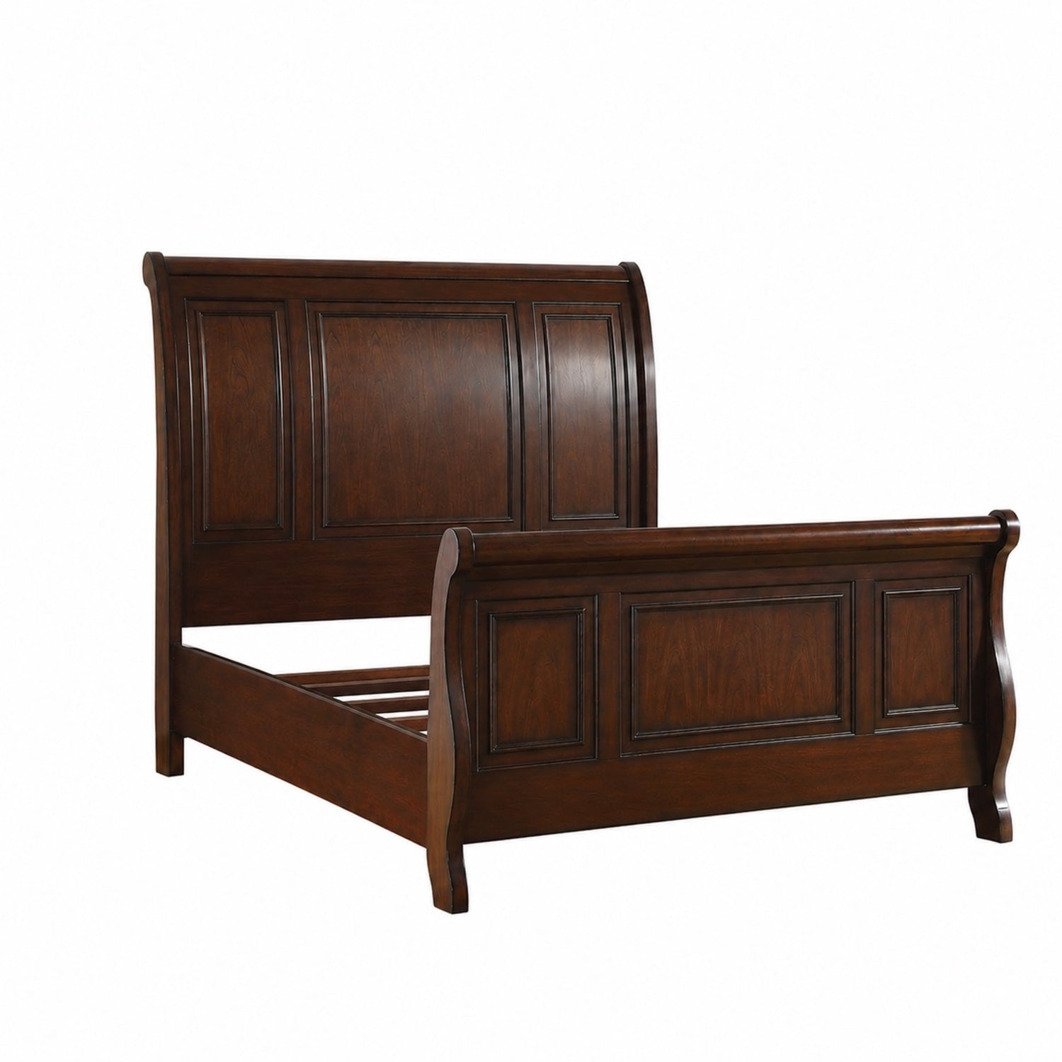 Traditional 3pc Set Queen Size Bed 2x Nightstands Panel Headboard Footboard Antique Cherry Bedroom Furniture